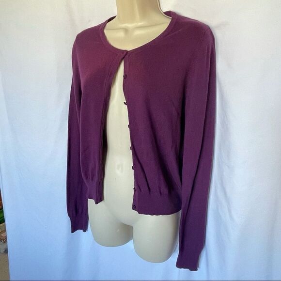 Merona women’s purple button up sweater size small - Picture 2 of 8
